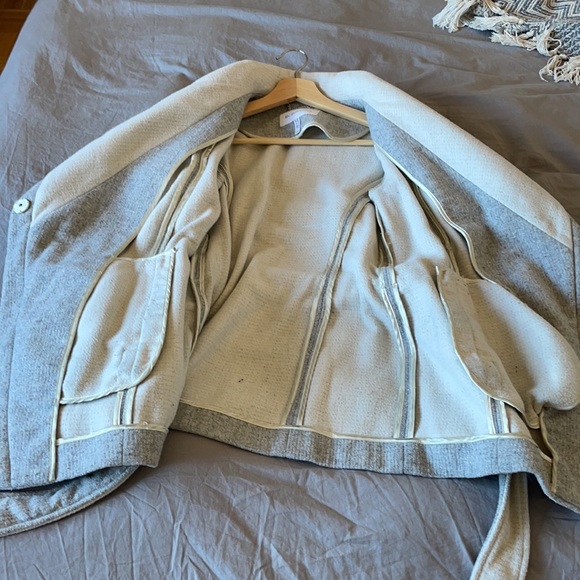 BCBG Gray Wrap Wool Coat - Picture 11 of 14